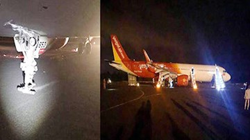 Máy bay Vietjet rơi 2 bánh khi hạ cánh, 200 khách tiếp đất bằng phao trượt