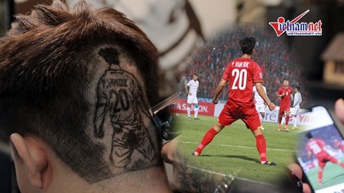 Fan cuồng khắc chân dung Phan Văn Đức, Công Phượng,.. lên tóc