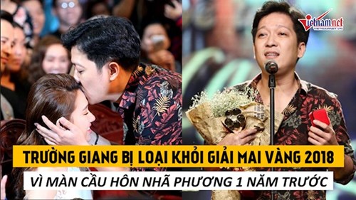 Trường Giang bị loại khỏi giải Mai Vàng vì màn cầu hôn Nhã Phương