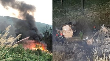 Hai xe bồn tông nhau kinh hoàng trên đèo Hải Vân: 1 người chết