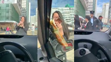 Cô gái vừa livestream vừa phát tiền cho người đi đường và cái kết