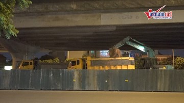 Hà Nội xén dải phân cách xuyên đêm 'cứu' vành đai 3 thoát ùn tắc