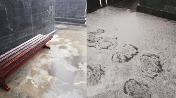Chưa từng có: Mưa và tuyết cùng rơi phủ trắng Fansipan