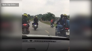 Phượt thủ dàn hàng ngang, nẹt pô khiêu khích ôtô suốt 30 km đường dốc