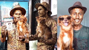 Chú chó gây sốt vì tài giả tượng điệu nghệ cùng chủ