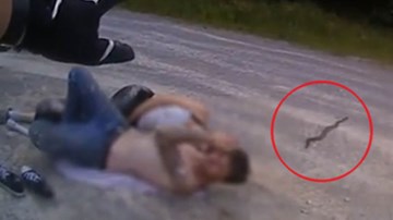 Đang ôm nhau ngủ, bạn trai bỏ chạy thục mạng khi thấy rắn đuôi chuông