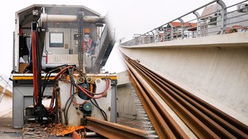Đường sắt Nhổn – Ga Hà Nội gấp rút hàn ray bằng máy hàn công nghệ cao