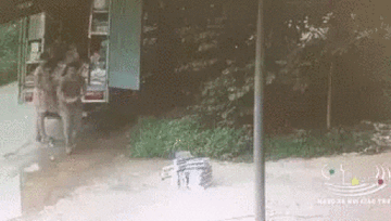 Xe tải lao lên vệ đường, người đàn ông thoát nạn trong tích tắc