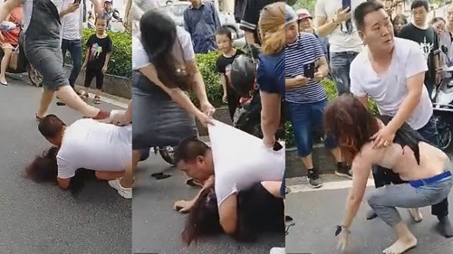 Vợ kéo bạn tới đánh ghen, chồng nằm đè lên bồ nhí đỡ đòn