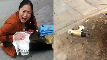 Bé 3 tuổi đang đi bộ thì bị vật nặng 1,3kg từ tầng 21 rơi trúng đầu