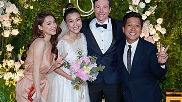 Trường Giang, Nhã Phương mừng đám cưới Hoàng Oanh và chồng Tây