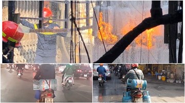 'Xe bom' cháy ngùn ngụt giữa khu dân cư, 'xe bom' lượn vù vù trên phố