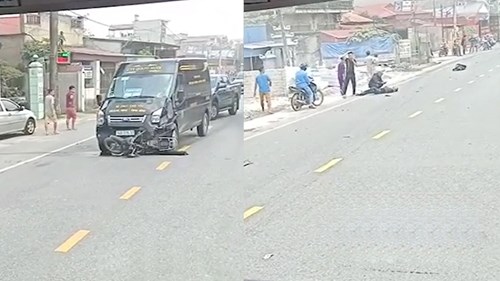 Nam Định: Xe limousine kéo lê xe máy hàng chục mét, 1 người chết