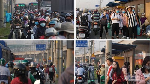 Đứng lặng giữa biển người kẹt xe suốt sáng ngày 23 Tết