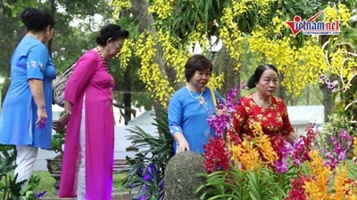 Người lớn, trẻ em nô nức mặc áo dài đi Hội hoa xuân ở TP HCM