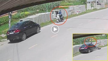 Tài xế ô tô say rượu lao sang làn ngược chiều đâm trực diện xe máy