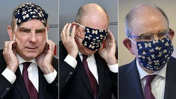 Phó thủ tướng Bỉ chật vật, không biết cách đeo khẩu trang