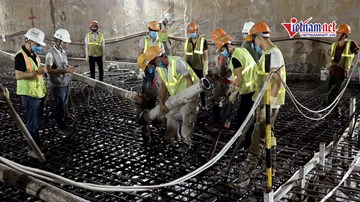 Xuyên đêm trên công trường thi công ga ngầm S9 đường sắt Nhổn – Ga HN