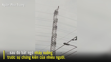 TPHCM: Người đàn ông bất ngờ nhảy xuống từ cột điện cao thế