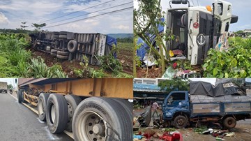 Hiện trường kéo dài 2km vụ xe tải gây tai nạn 5 người chết