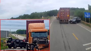 Nghệ An: Xe 7 chỗ đối đầu xe container, 2 trẻ em thương vong