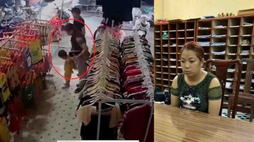 Cảnh nghi phạm vụ bắt cóc ở Bắc Ninh đưa cháu bé đi chợ mua quần áo