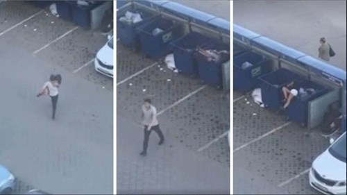 Chàng trai tức giận ném luôn cô bạn gái vào thùng rác vì lý do bất ngờ