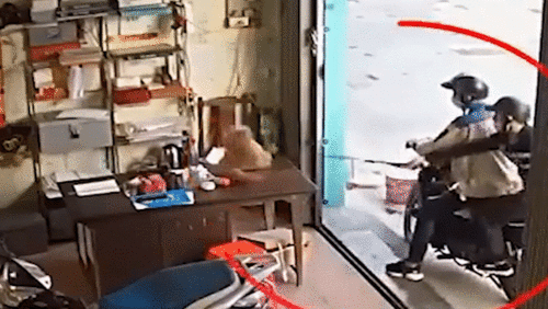 Hai thanh niên thản nhiên câu trộm chó ngay trong nhà