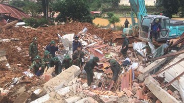 Hiện trường vụ sạt lở khiến 22 cán bộ, chiến sỹ bị vùi lấp ở Quảng Trị