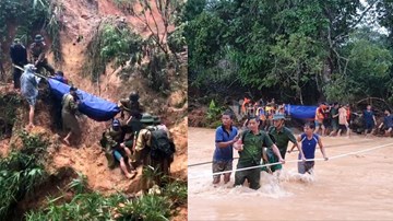 20 giờ cắt rừng, bám dây vượt lũ đưa thi thể đồng đội hy sinh trở về