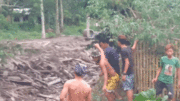 Khoảnh khắc lũ quét cuốn phăng cây cối và gây ngập lụt ở Philippines