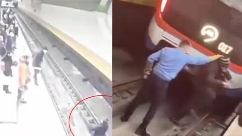 Say rượu, người đàn ông nhảy xuống đường ray ‘tạo dáng’ khi tàu đang tới