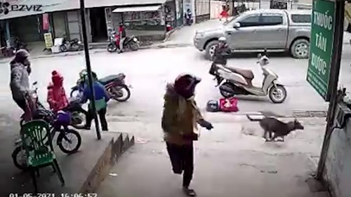 Khoảnh khắc xe ben trôi dốc khiến người dân hoảng sợ bỏ chạy