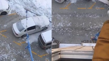 Người đàn ông Trung Quốc ‘dắt’ chó đi dạo từ cửa sổ tầng 4