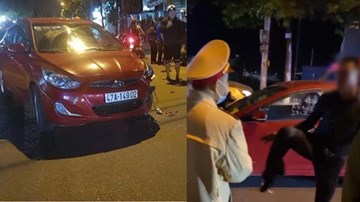 Tài xế lái ô tô gây tai nạn, thách thức CSGT đánh mình