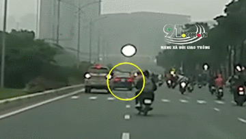 Lạng lách, tông ngã 2 mẹ con đi xe máy, tài xế ô tô nhấn ga bỏ chạy