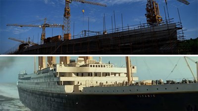 Cận cảnh tàu Titanic Trung Quốc to như phiên bản thật sắp 