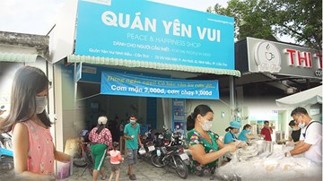 Quán cơm từ thiện 2.000 đồng 'no căng bụng' ở Tây Đô giữa mùa dịch