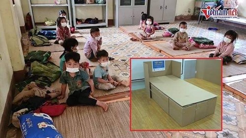 1.000 giường carton đến vùng dịch, mong em bé Điện Biên thôi phải nằm đất
