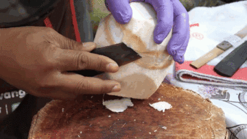 Xem chàng trai Thái Lan gọt vỏ dừa chỉ còn nguyên cùi mà không vỡ gây sốt