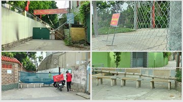 Hà Nội: Người dân dùng ghế đá, lưới thép rào đường chặn lối đi lại