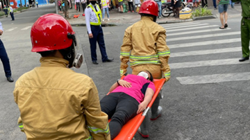 Dùng xe robot, camera tầm nhiệt cứu người gặp hỏa hoạn dưới tầng hầm