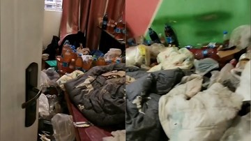 Chủ trọ phát hoảng với căn phòng ngập rác và hơn 100 chai nước lạ